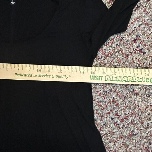 Lulus Twirl Power Black Scoop Neck 3/4 Sleeve Swing Mini Dress Size S - Picture 8 of 9
